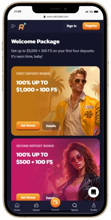 Actual Bonuses at RetroBet App