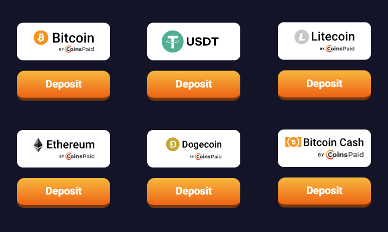 Available RetroBet Crypto Payments