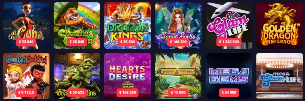 Collection of games at Retro Bet