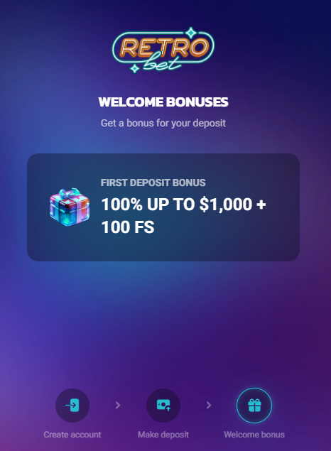 RetroBet sign up bonus for new players